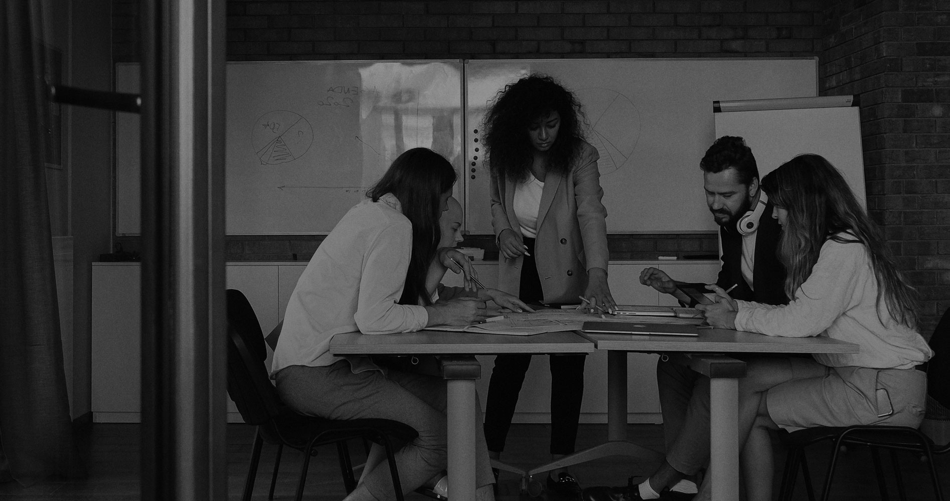 People discussing ideas and planning a project